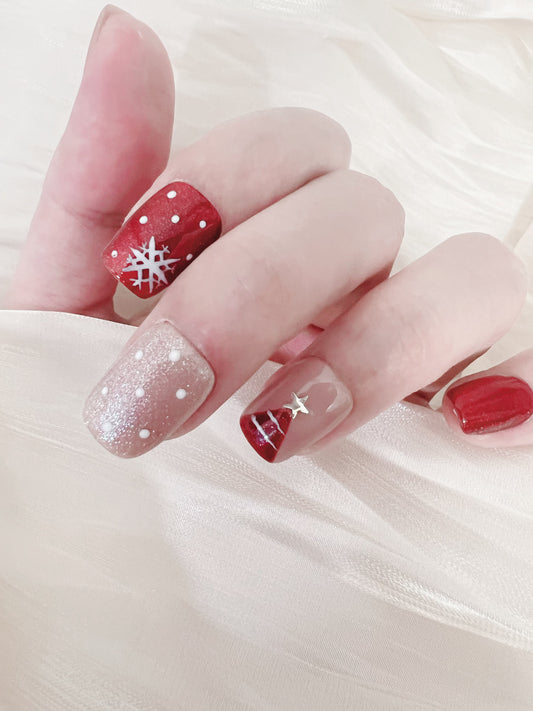 Christmas tree press -on nails