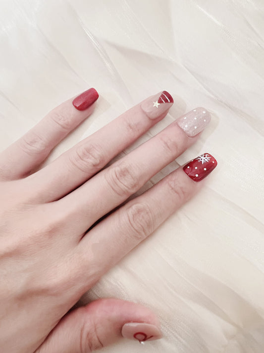 Christmas tree press -on nails